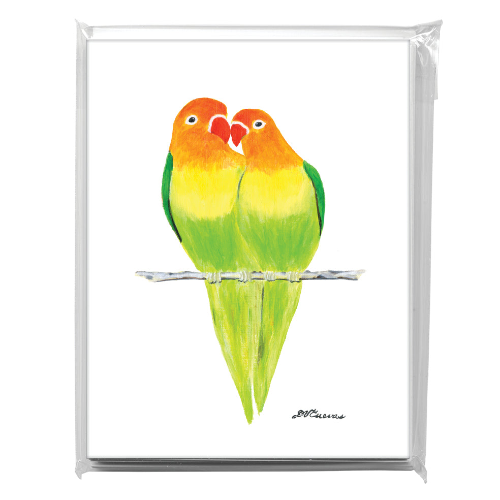 Lovebirds, Greeting Card (8728A), A2 Card 8-Pack, www.printedcanvas.com