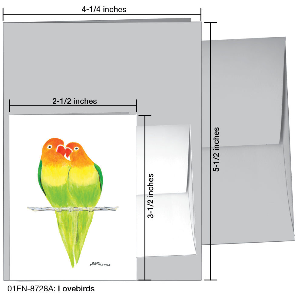 Lovebirds, Greeting Card (8728A), Enclosure Card, www.printedcanvas.com