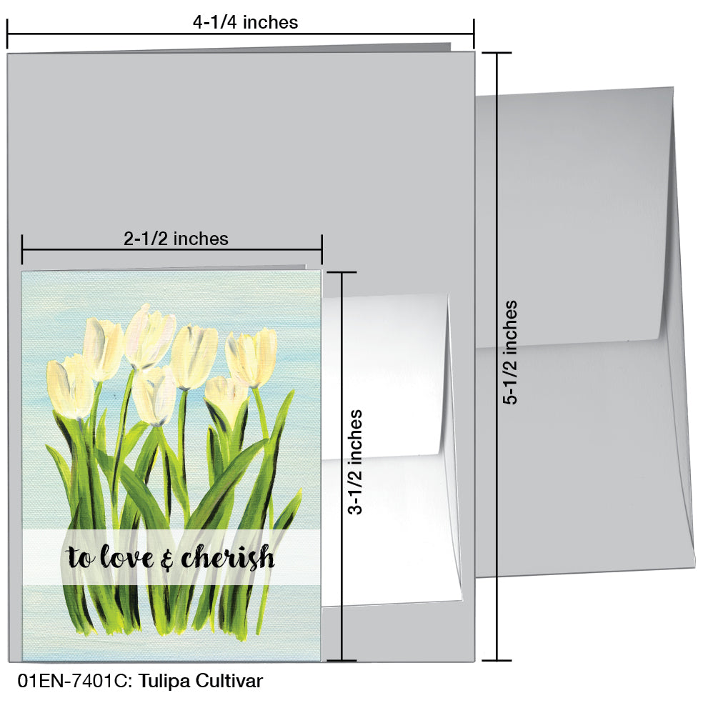 Tulipa Cultivar, Greeting Card (7401C), Enclosure, www.printedcanvas.com
