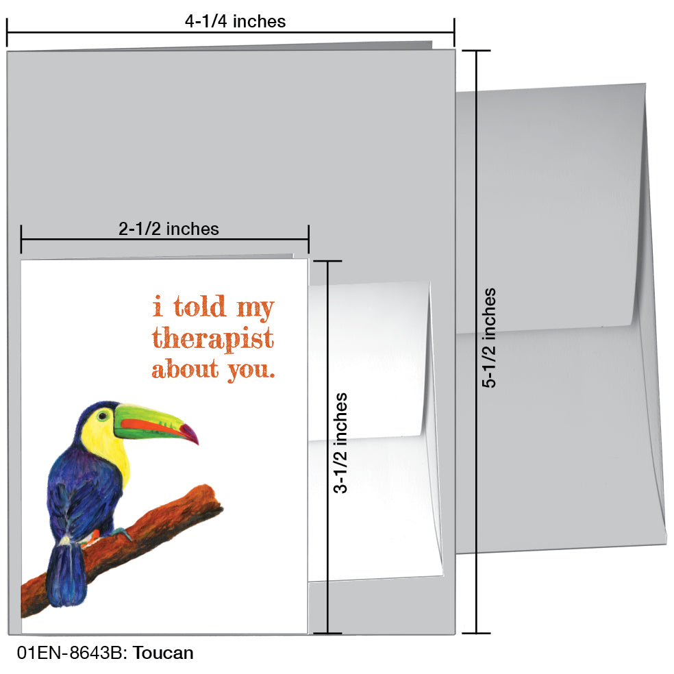 Toucan, Greeting Card (8643B), Enclosure, www.printedcanvas.com