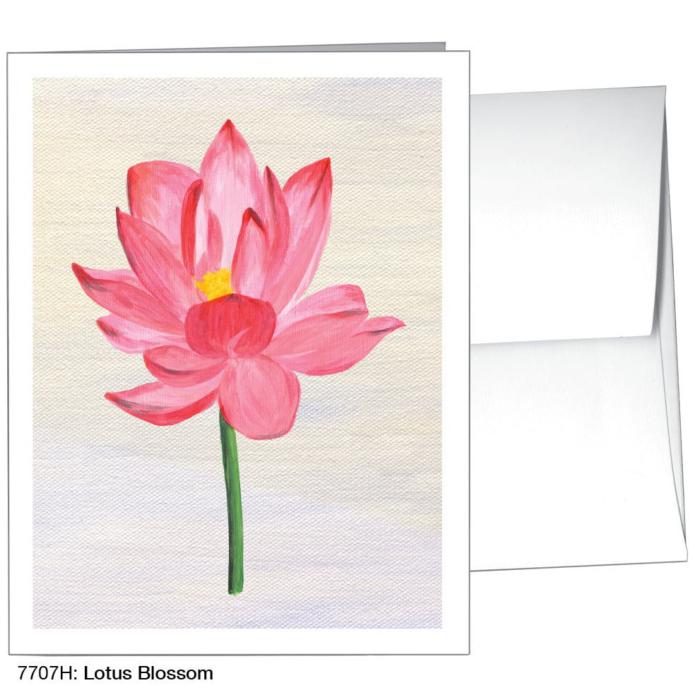 Lotus Blossom, Greeting Card (7707H), A2 Card Front, www.printedcanvas.com