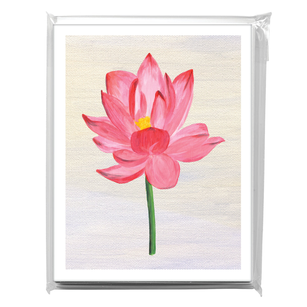 Lotus Blossom, Greeting Card (7707H), A2 Card 8-Pack, www.printedcanvas.com