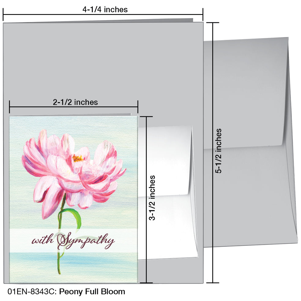 Peony Full Bloom, Greeting Card (8343C), Enclosure Card, www.printedcanvas.com