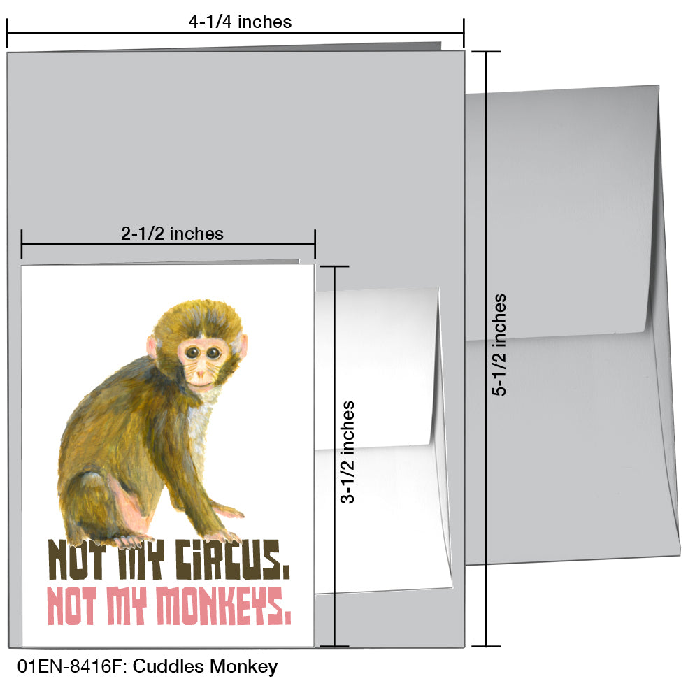 Cuddles Monkey, Greeting Card (8416F), Enclosure, www.printedcanvas.com