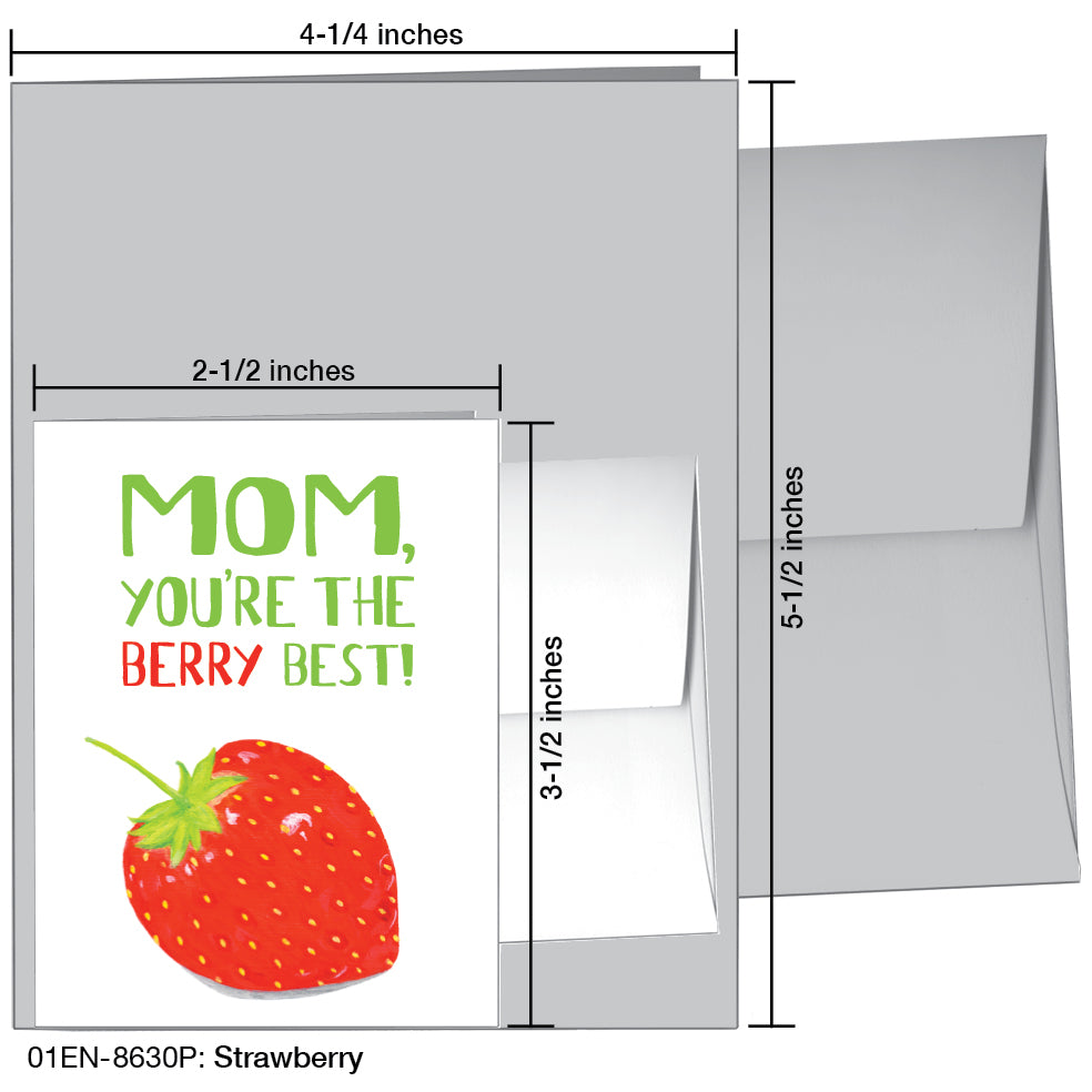 Strawberry, Greeting Card (8630P), Enclosure, www.printedcanvas.com