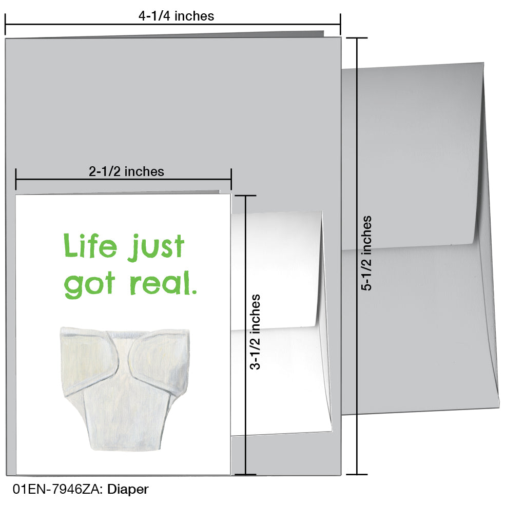 Diaper, Greeting Card (7946ZA), Enclosure Card, www.printedcanvas.com
