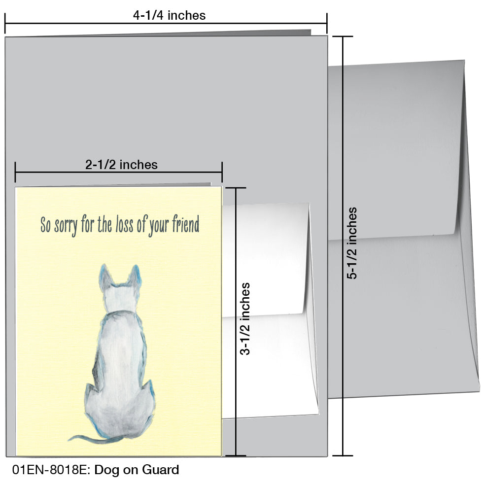 Dog on Guard, Greeting Card (8018E), Enclosure, www.printedcanvas.com