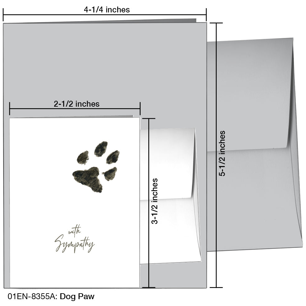 Dog Paw, Greeting Card (8355A), Enclosure, www.printedcanvas.com