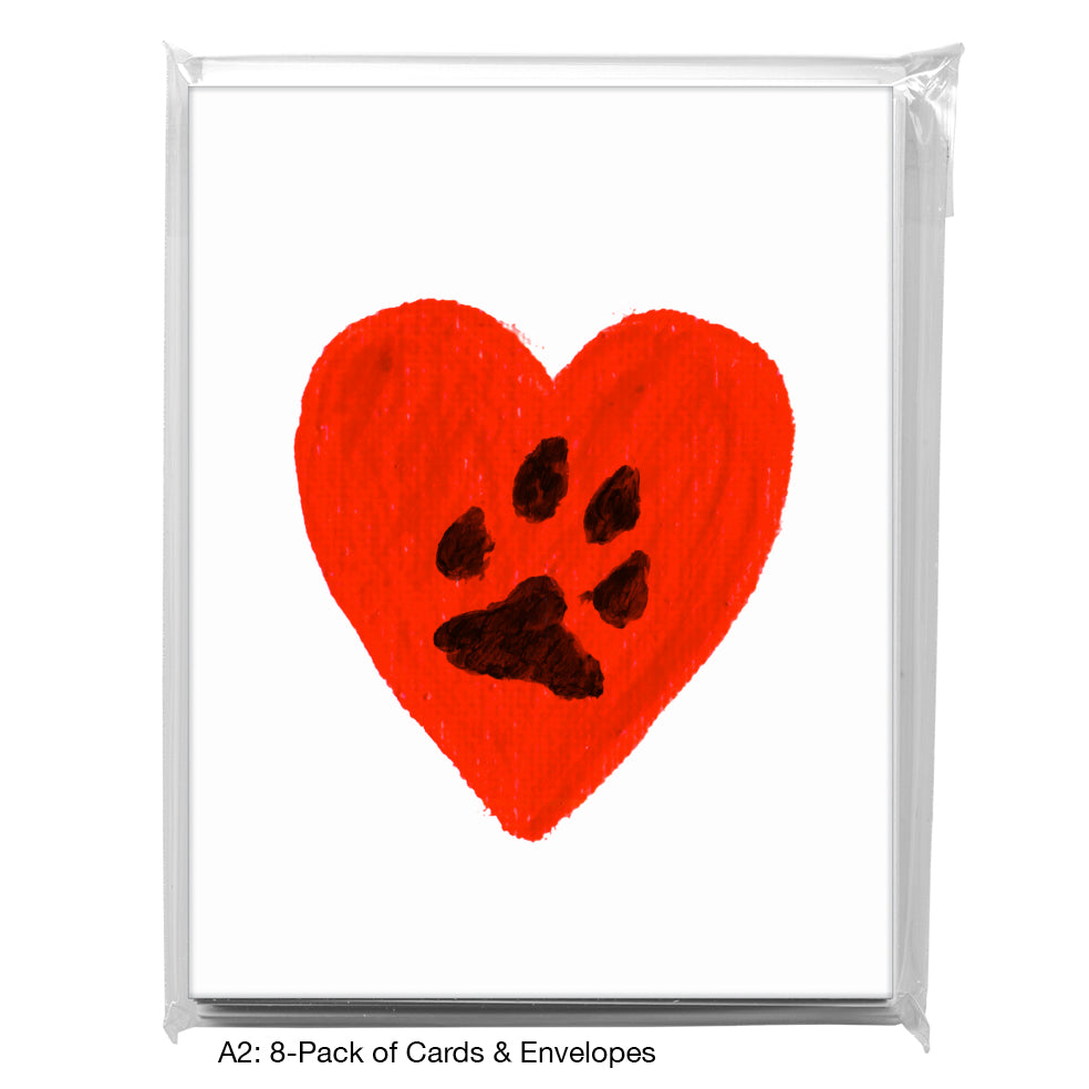 Dog Paw, Greeting Card (8355J), A2 Card 8-Pack, www.printedcanvas.com