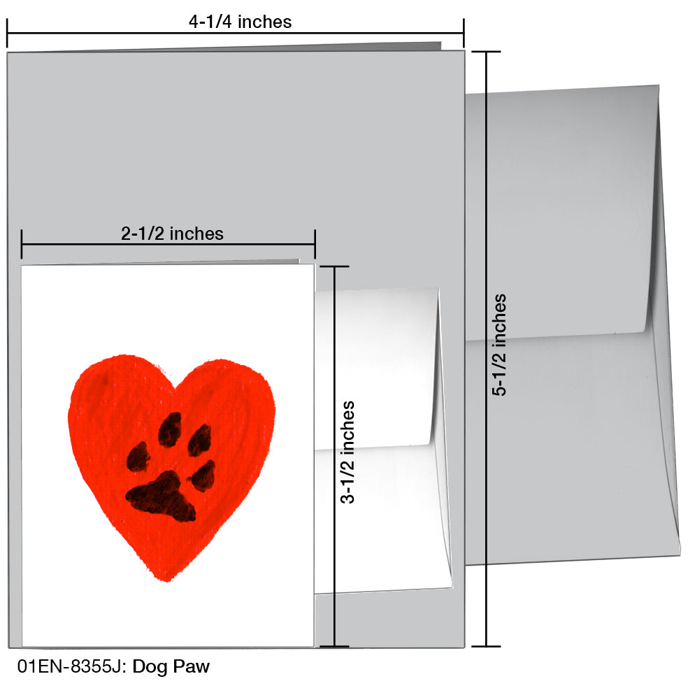 Dog Paw, Greeting Card (8355J), Enclosure Card, www.printedcanvas.com