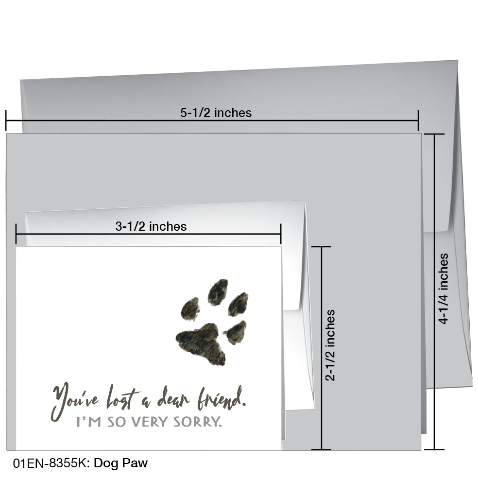 Dog Paw, Greeting Card (8355K), Enclosure, www.printedcanvas.com
