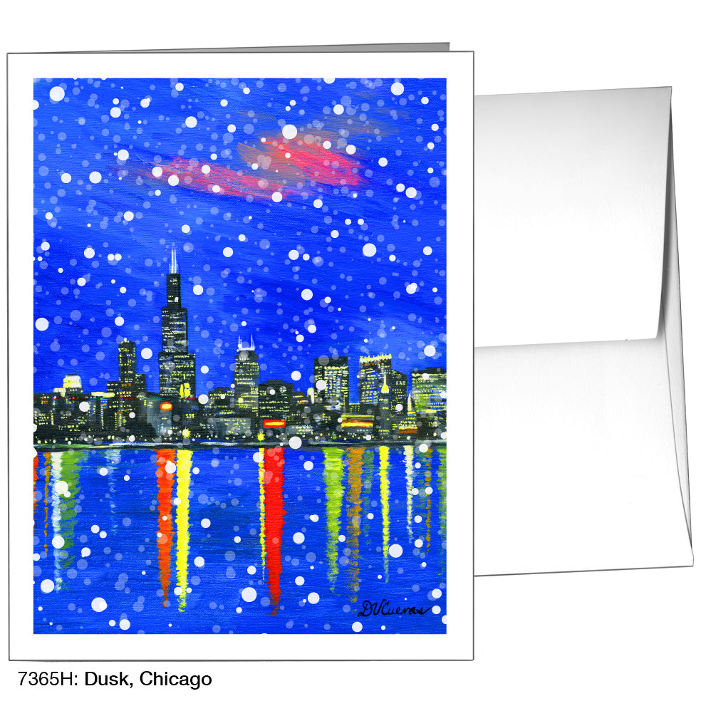 Dusk, Chicago, Greeting Card (7365H), A2, printedcanvas.com