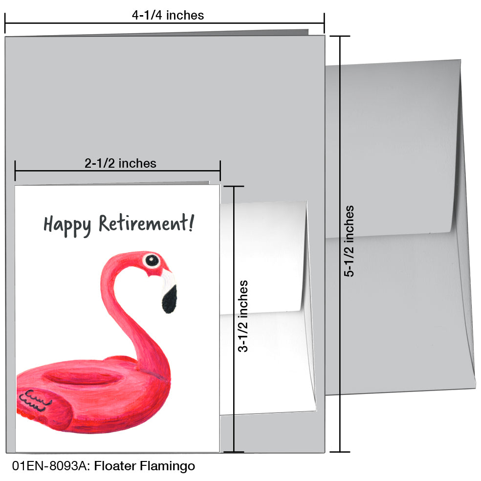 Floater Flamingo, Greeting Card (8093A), Enclosure, printedcanvas.com