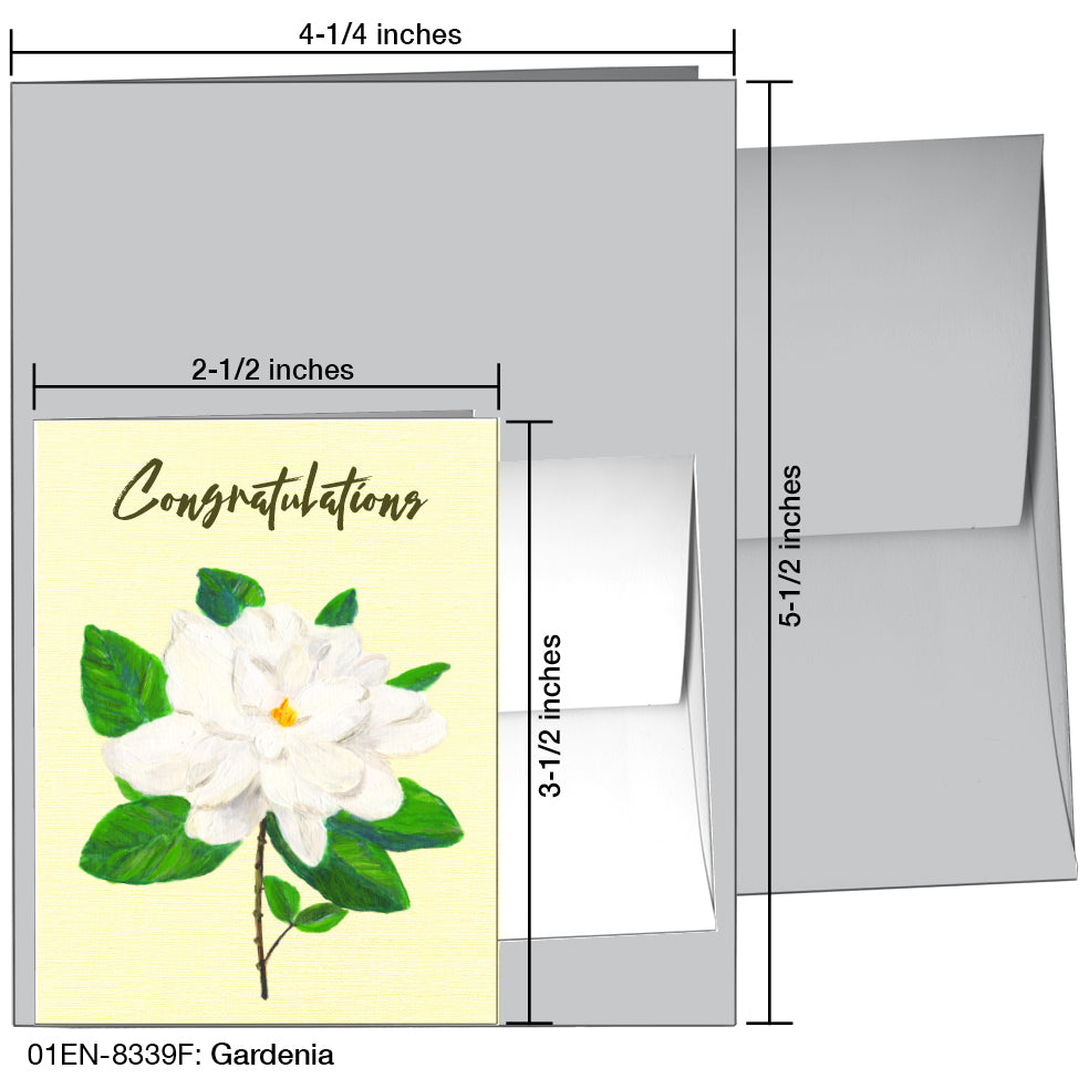 Gardenia, Greeting Card (8339F), Enclosure, www.printedcanvas.com
