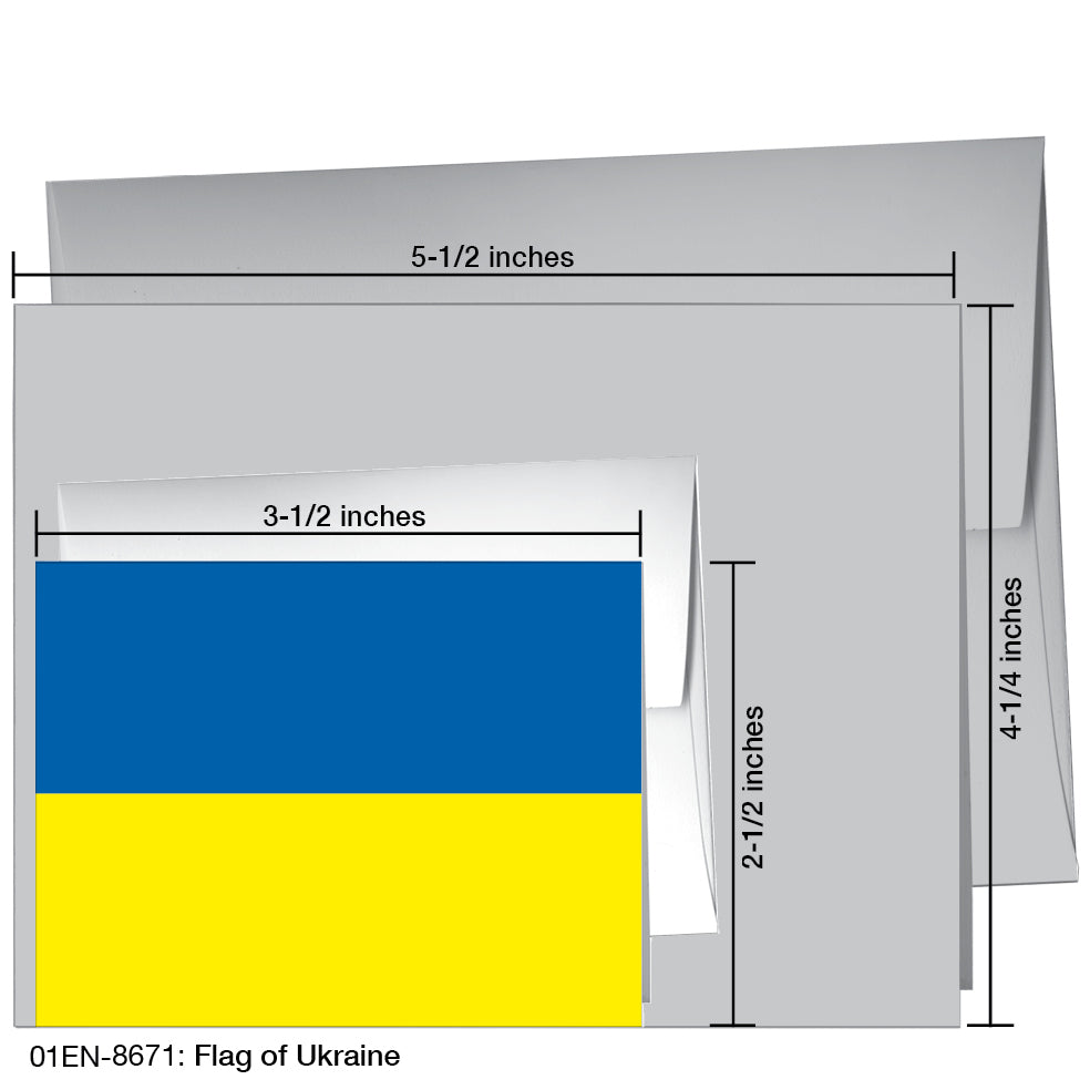 Flag of Ukraine, Greeting Card (8671A), Enclosure Card, www.printedcanvas.com