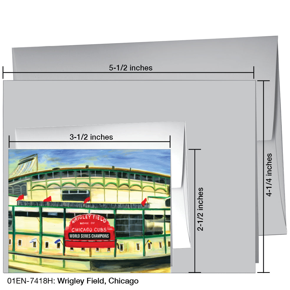 Wrigley Field, Chicago, Greeting Card (7418H), Enclosure Card, www.printedcanvas.com