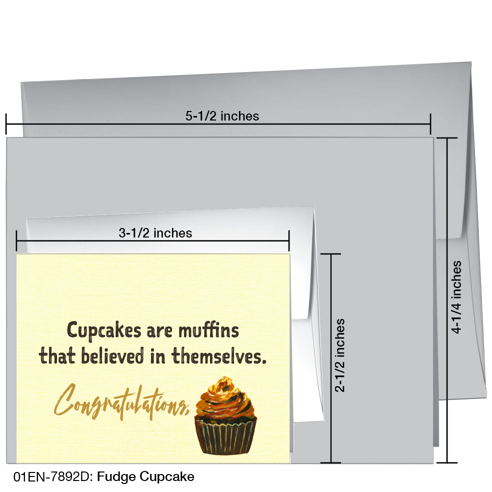 Fudge Cupcake, Greeting Card (7892D), Enclosure, www.printedcanvas.com