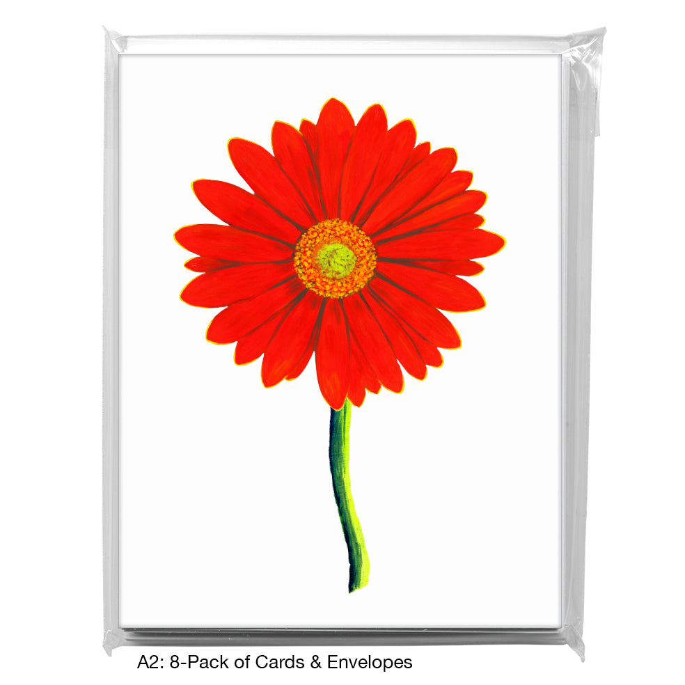 Giant Gerber Red, Greeting Card (7416T), A2 Card 8-Pack, www.printedcanvas.com