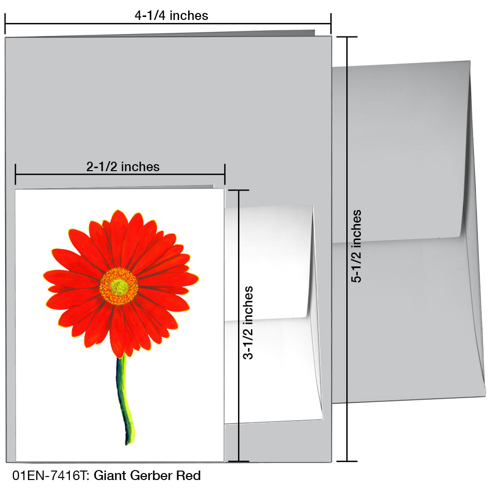 Giant Gerber Red, Greeting Card (7416T), Enclosure Card, www.printedcanvas.com