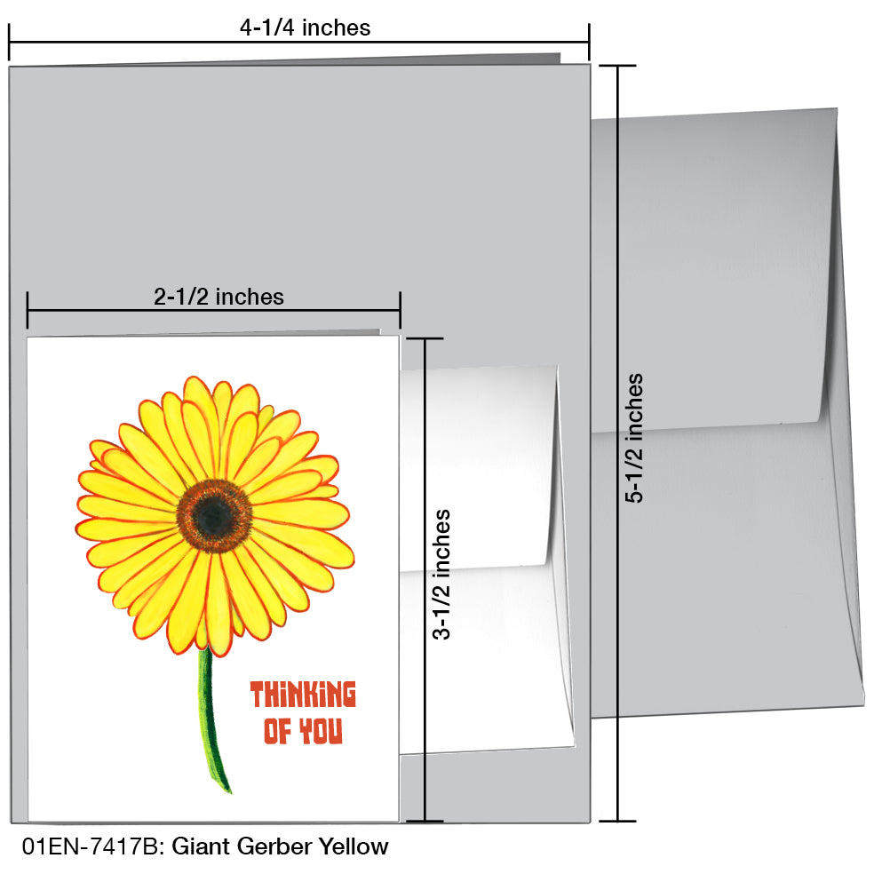 Giant Gerber Yellow, Greeting Card (7417B), Enclosure, printedcanvas.com