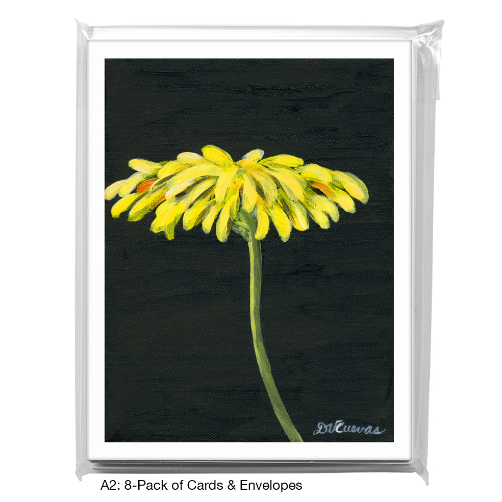 Gerber Yellow on Black, Greeting Card (7435A), A2 Card 8-Pack, www.printedcanvas.com