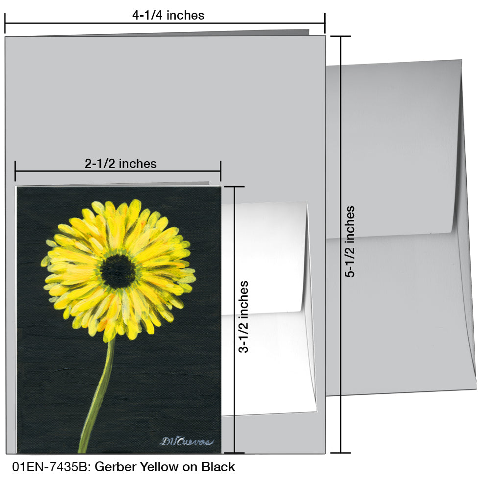 Gerber Yellow on Black, Greeting Card (7435B), Enclosure Card, www.printedcanvas.com