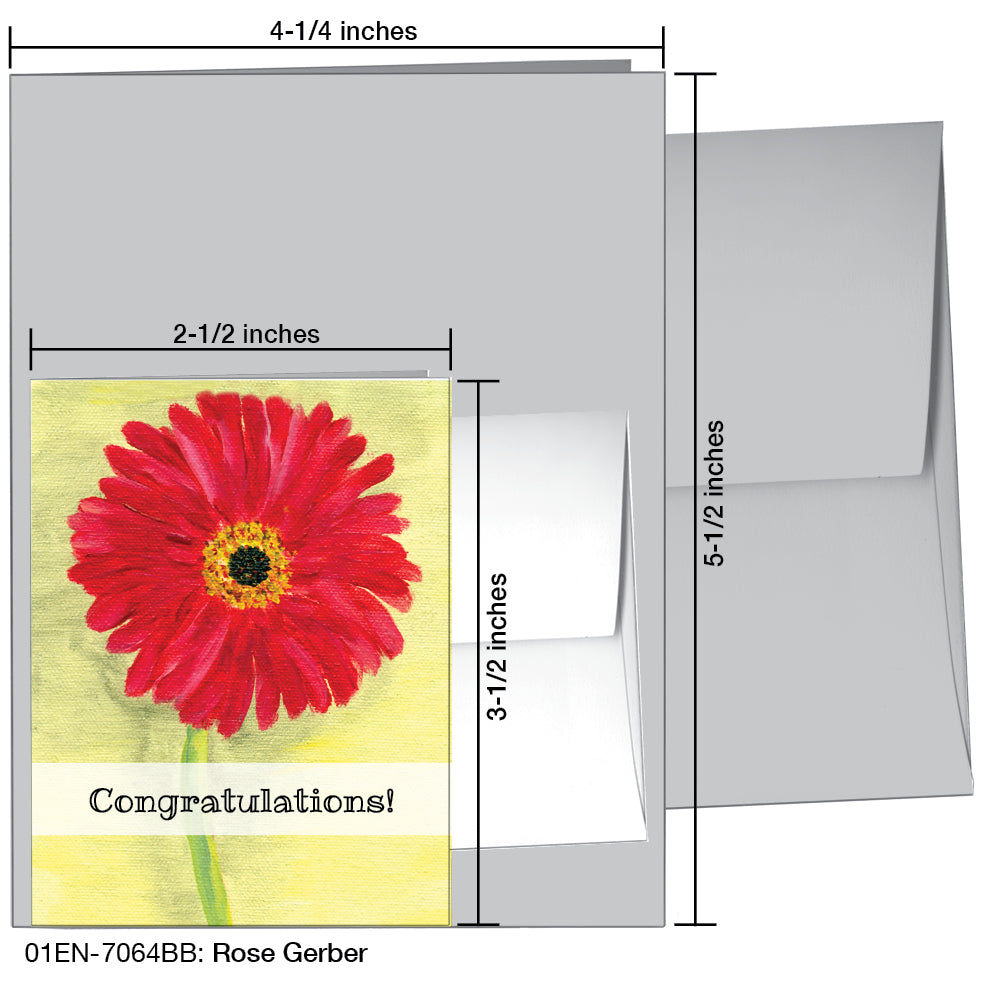 Rose Gerber, Greeting Card (7064BB), Enclosure, www.printedcanvas.com