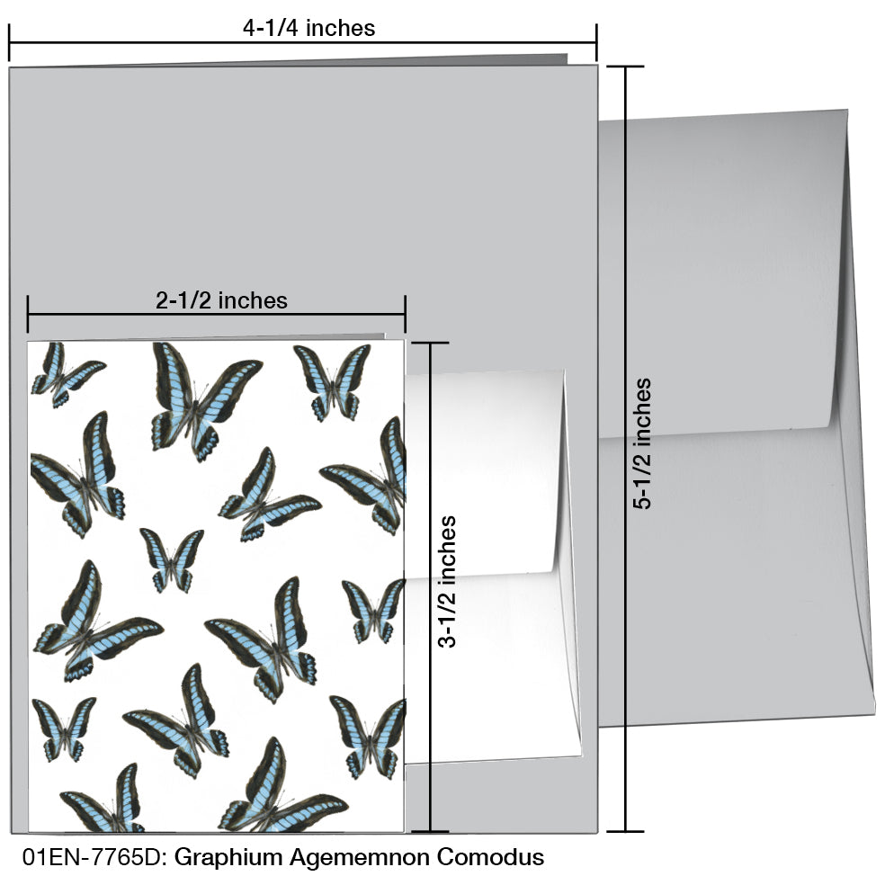 Graphium Agememnon Comodus, Greeting Card (7765D), Enclosure, printedcanvas.com
