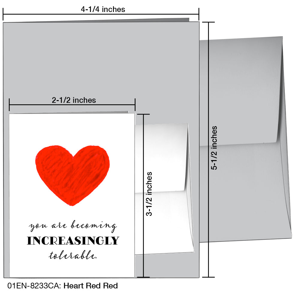 Heart Red Red, Greeting Card (8233CA), Enclosure, www.printedcanvas.com