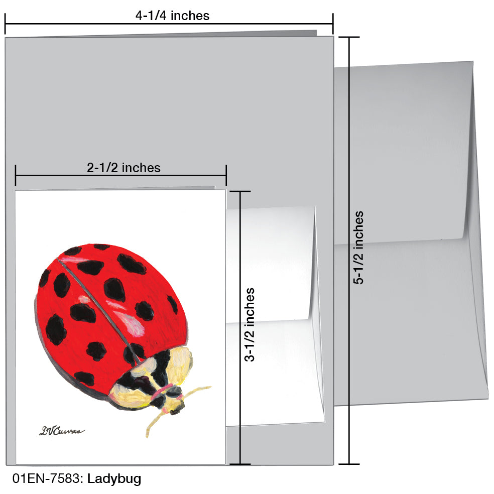 Ladybug, Greeting Card (7583A), Enclosure, www.printedcanvas.com