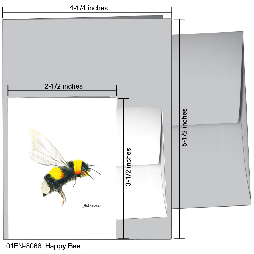Happy Bee, Greeting Card (8066C), Enclosure, www.printedcanvas.com