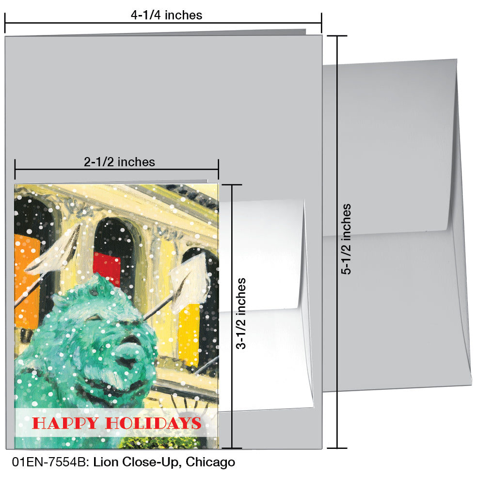 Lion, Chicago, Greeting Card (7367F), Enclosure, www.printedcanvas.com
