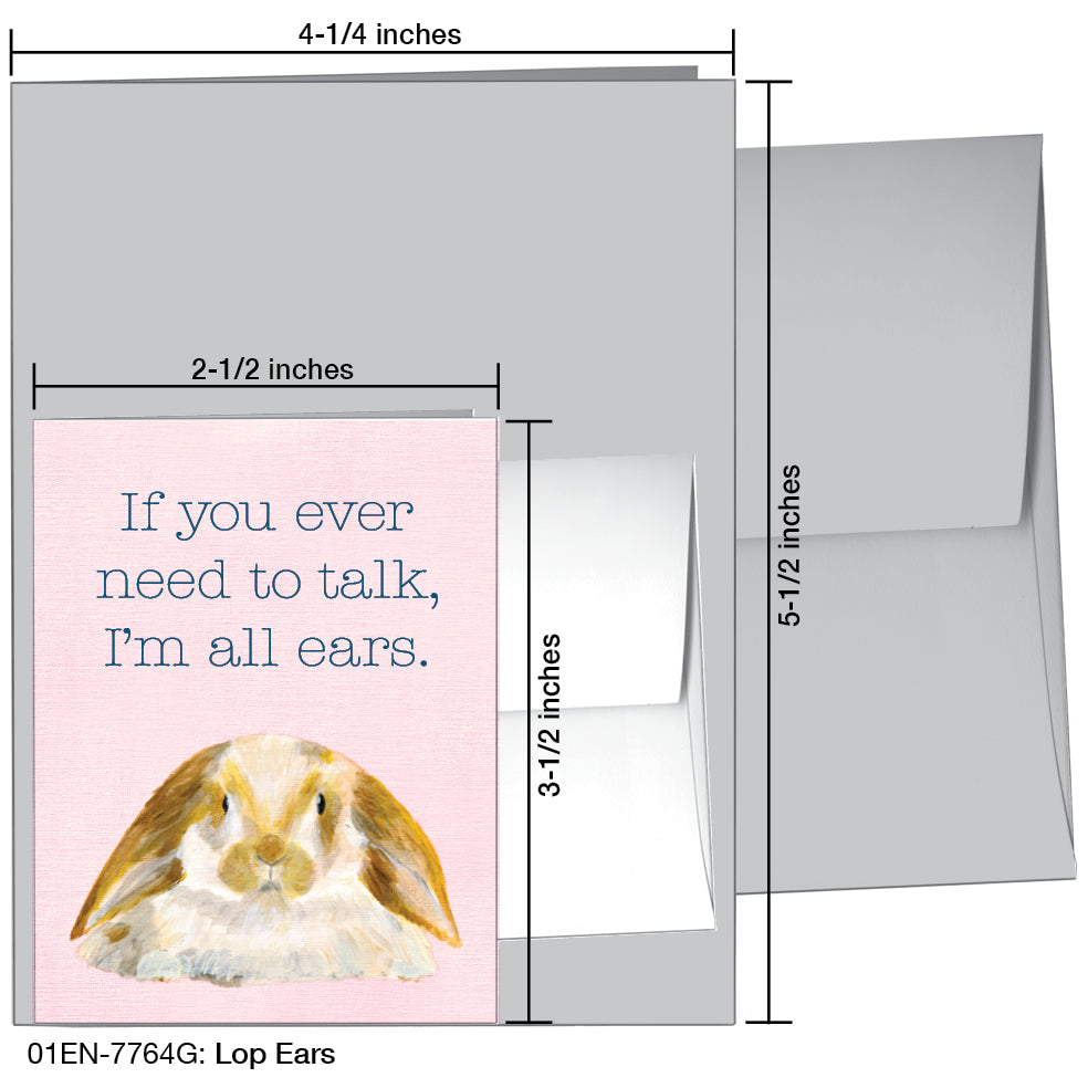 Lop Ears, Greeting Card (7764G), Enclosure, printedcanvas.com