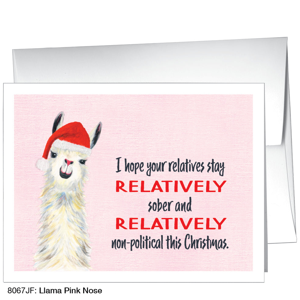 Llama Pink Nose, Greeting Card (8067JF), A2, printedcanvas.com