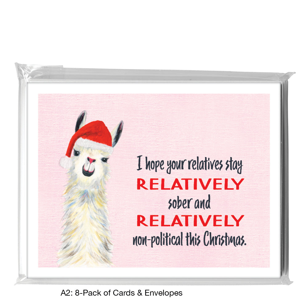 Llama Pink Nose, Greeting Card (8067JF), A2 8-Pack, printedcanvas.com