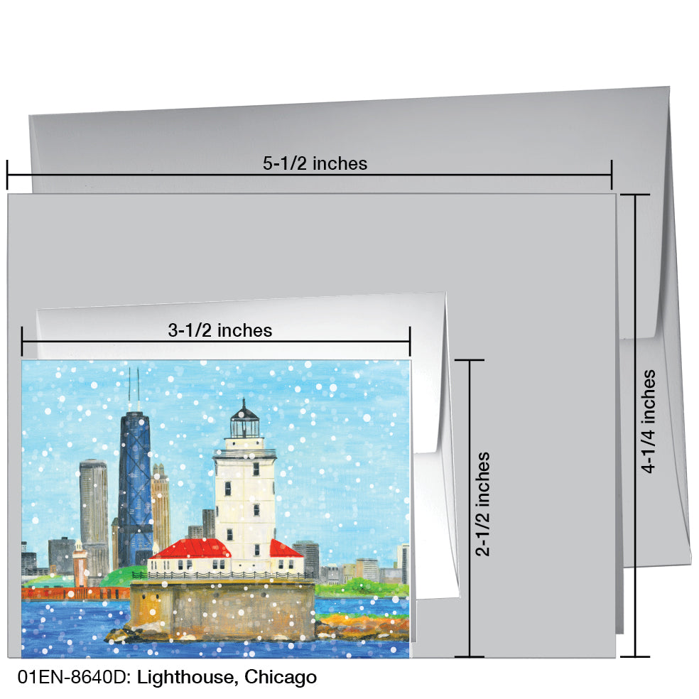 Lighthouse, Chicago, Greeting Card (8640D), Enclosure, printedcanvas.com