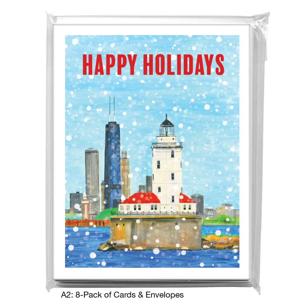 Lighthouse, Chicago, Greeting Card (8640E), 8-Pack, www.printedcanvas.com