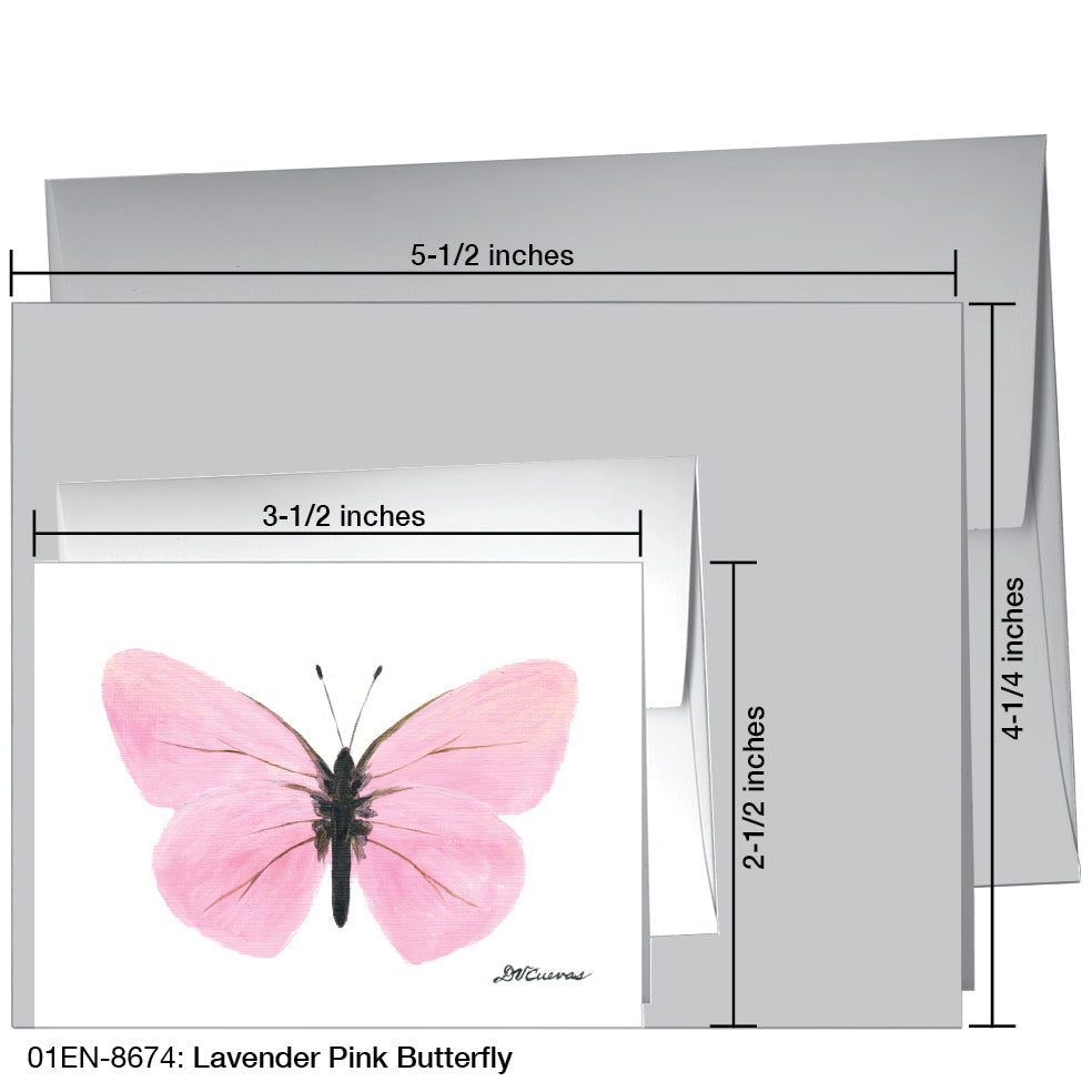 Lavender Pink Butterfly, Greeting Card (8674F), Enclosure Card, www.printedcanvas.com