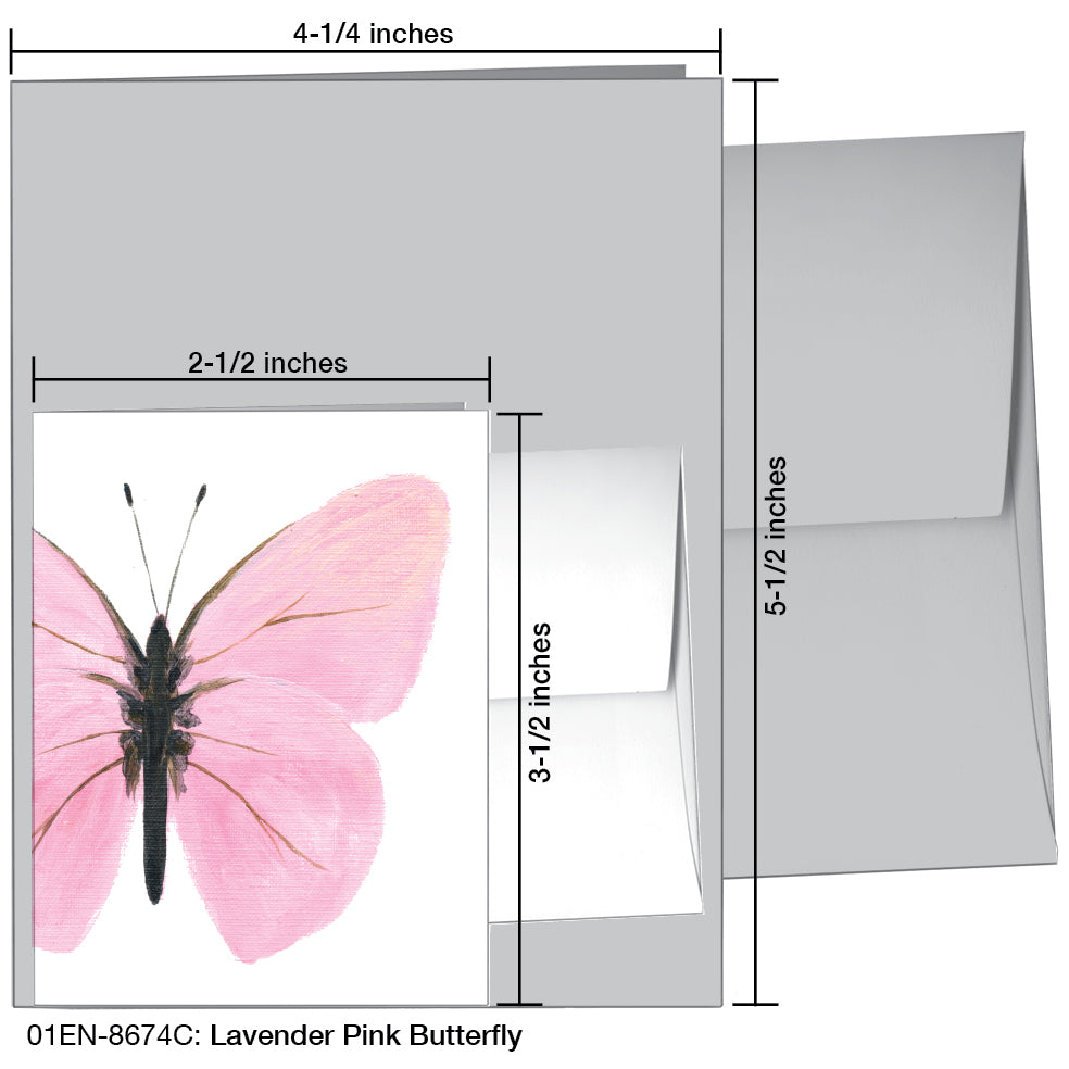 Lavender Pink Butterfly, Greeting Card (8674C), Enclosure, www.printedcanvas.com
