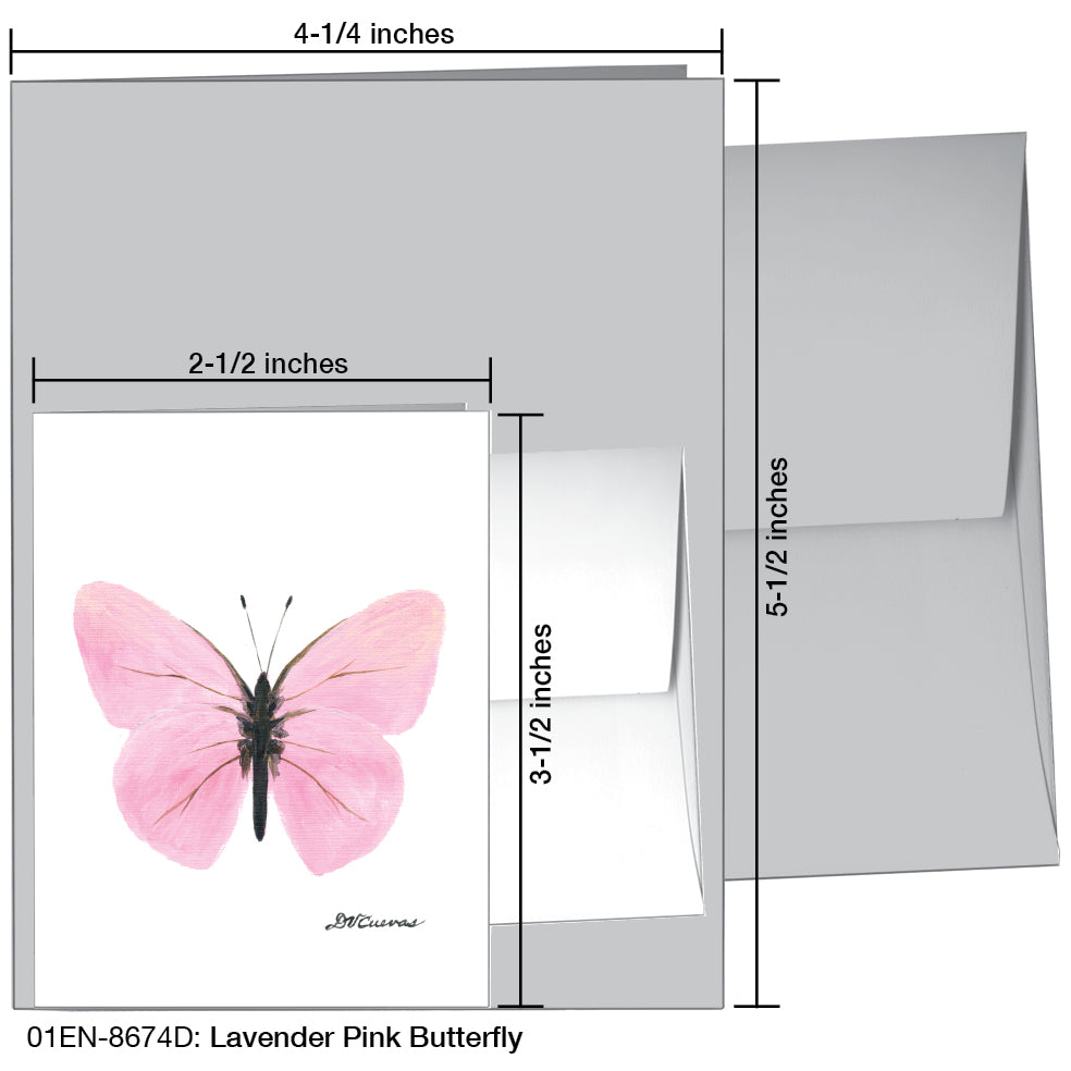 Lavender Pink Butterfly, Greeting Card (8674D), Enclosure, www.printedcanvas.com