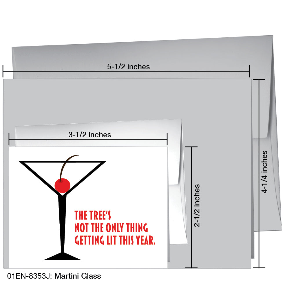 Martini Glass, Greeting Card (8353J), Enclosure, www.printedcanvas.com
