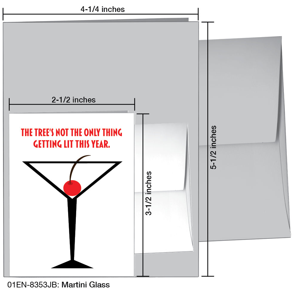 Martini Glass, Greeting Card (8353JB), Enclosure, www.printedcanvas.com