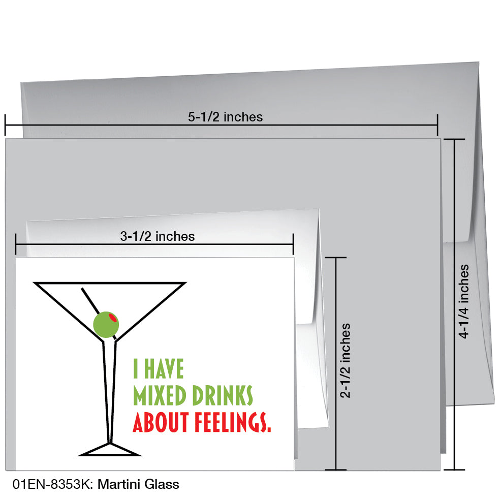 Martini Glass, Greeting Card (8353K), Enclosure, www.printedcanvas.com
