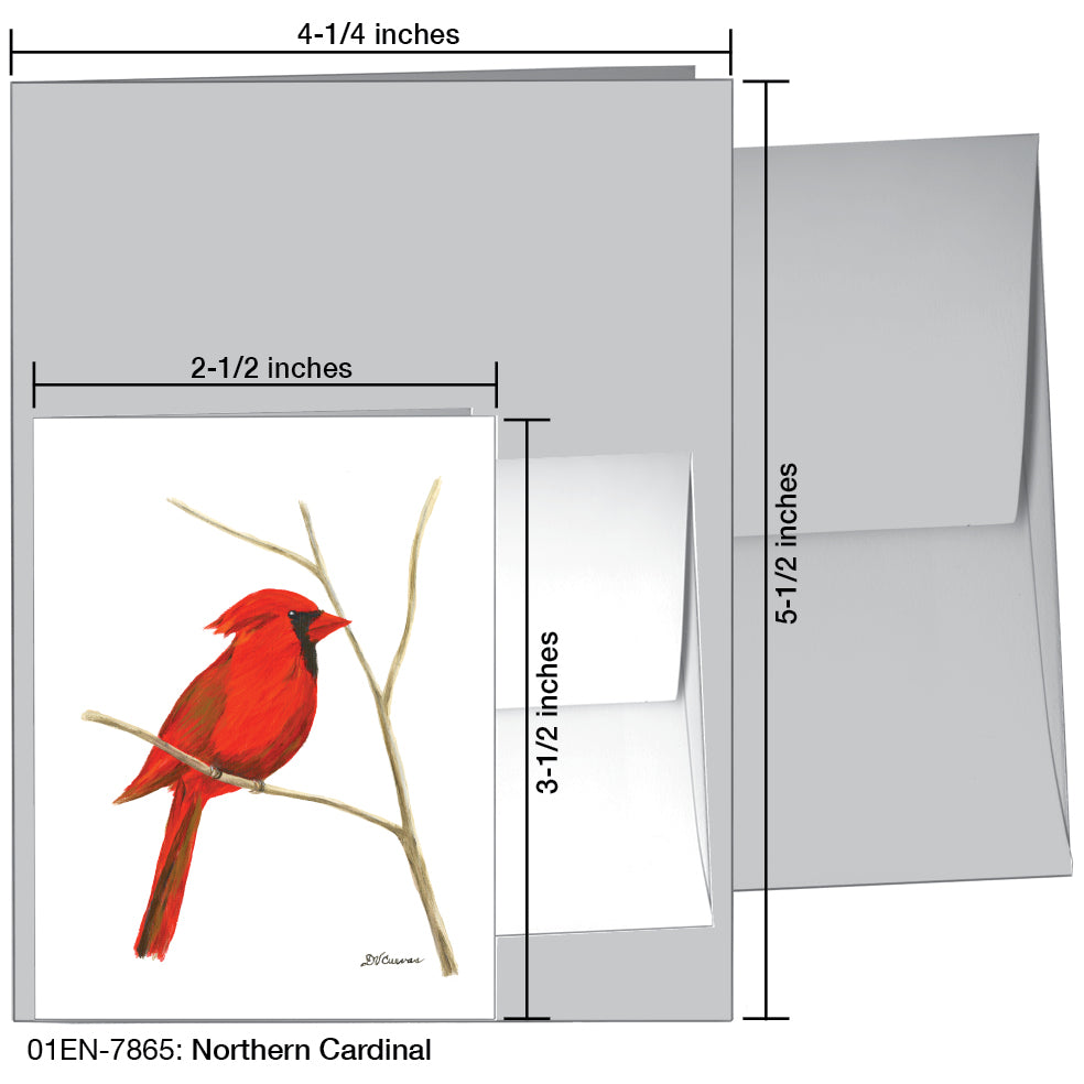 Northern Cardinal, Greeting Card (7865A), Enclosure Card, www.printedcanvas.com