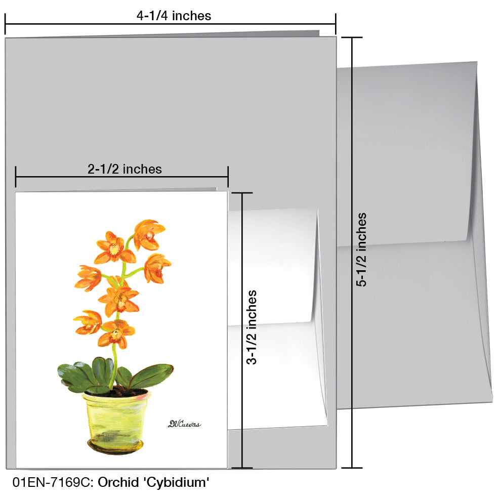 Orchid 'Cybidium', Greeting Card (7169C), Enclosure Card, www.printedcanvas.com