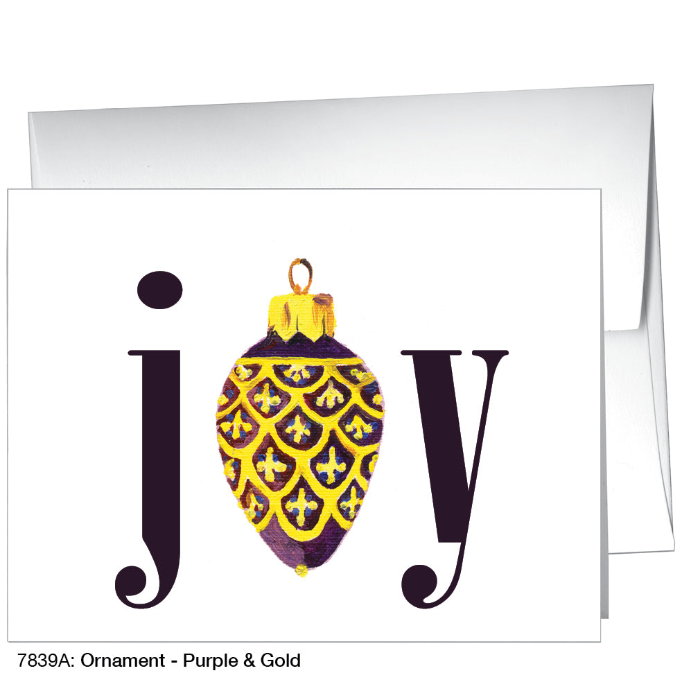 Ornament - Purple & Gold, Greeting Card (7839A), A2, printedcanvas.com