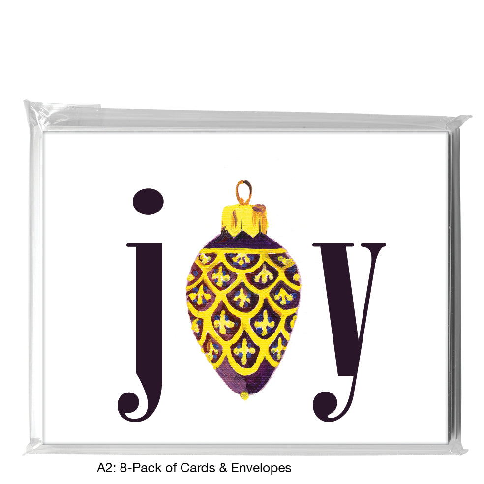 Ornament - Purple & Gold, Greeting Card (7839A), A2 8-Pack, printedcanvas.com