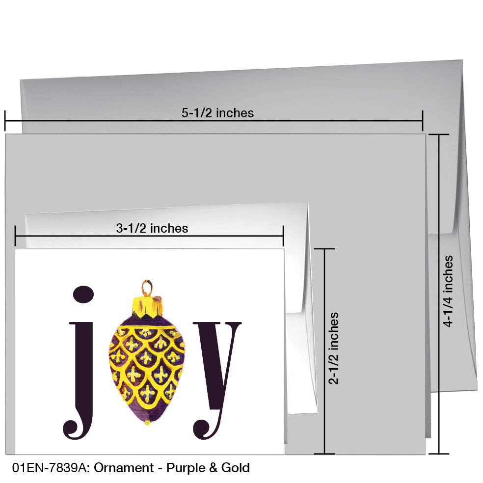 Ornament - Purple & Gold, Greeting Card (7839A), Enclosure, printedcanvas.com
