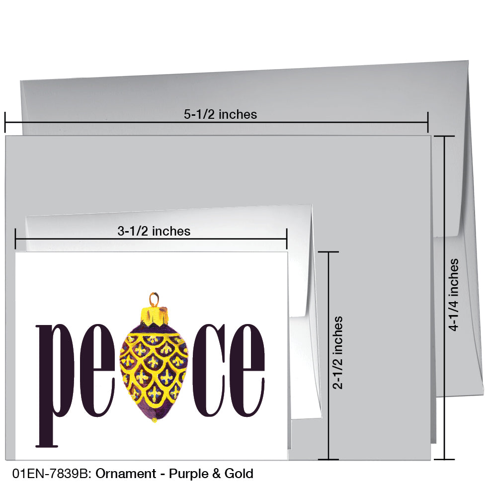 Ornament - Purple & Gold, Greeting Card (7839B), Enclosure, printedcanvas.com