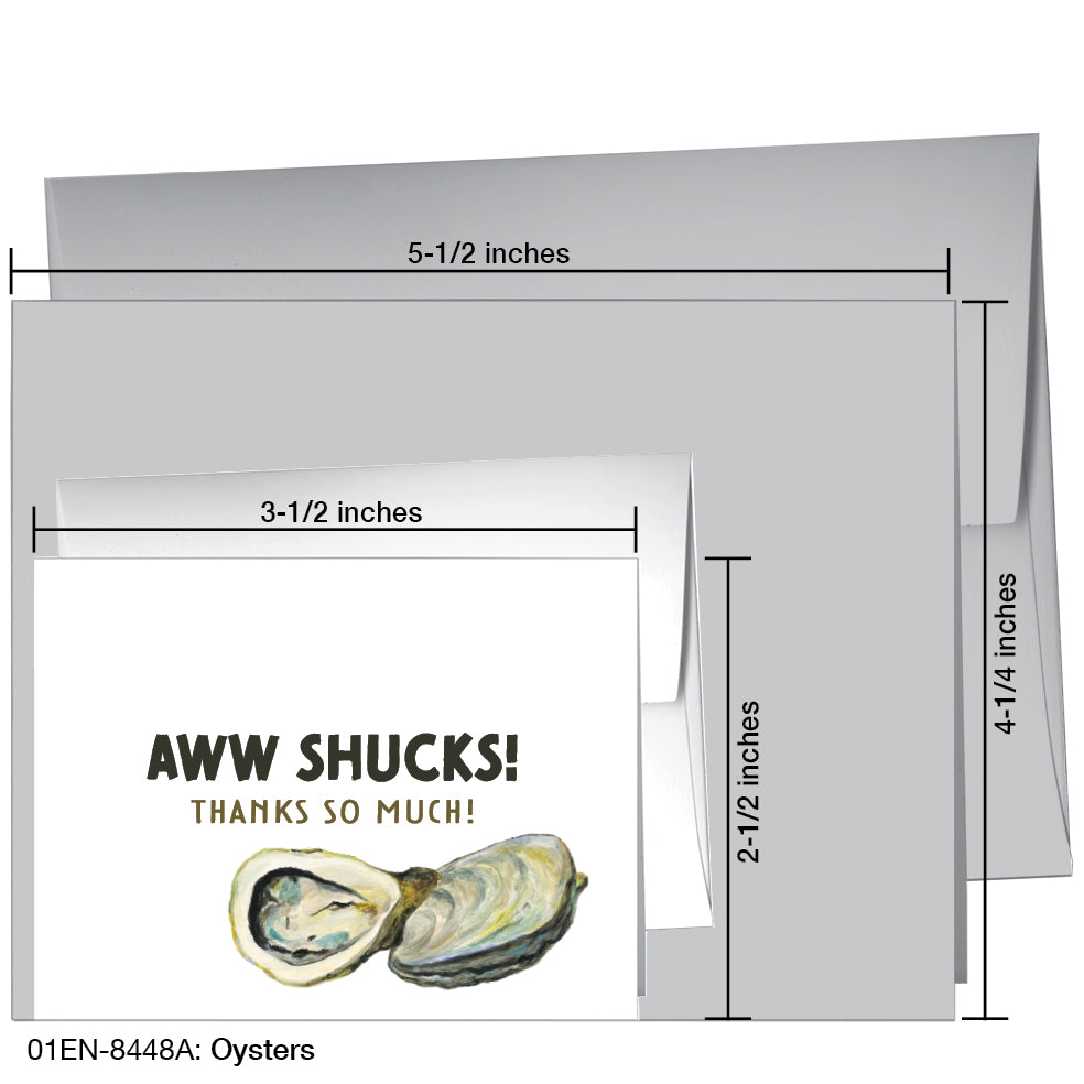 Oysters, Greeting Card (8448A), Enclosure Card, www.printedcanvas.com